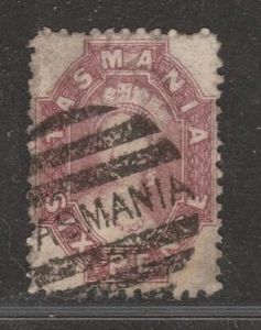 Tasmania 1865 6d Chalon Reddish-Mauve P12 SG 76 £42 - Bild 1 von 2