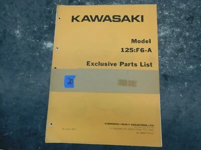 Kawasaki Model 125:F6-A Exclusive Parts List Manual  #20  2014  Foto 1 de 4