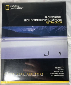 National Geographic Professional HD Photo Paper Ultra Gloss 8.5” x 11” 15 Sheets - Picture 1 of 2