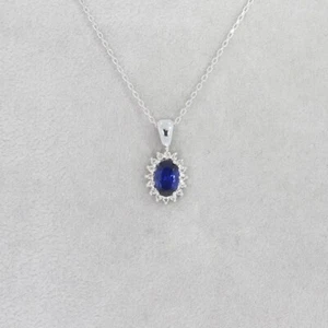 Wert 1190 € Brillant Saphir Anhänger mit Kette in 585 14 Karat Weiß Gold - Bild 1 von 9