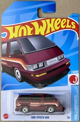 NEW HOT WHEELS 2023 - 1986 TOYOTA VAN No.095/250 HW J-IMPORTS - WINE RED - LONG - Image 1 of 2