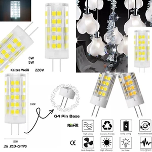 G4 3W 5W LED Birne Lampe Leuchtmittel Glühbirne Stiftsockel AC 220V Kaltes Weiß - Bild 1 von 19
