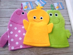 Lindos guantes de lavado de marionetas de baño divertidos para 3 baños  - Imagen 1 de 2