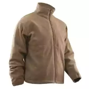 TRU-SPEC 2436 Polar Fleece Jacket Zipper Front Moisture Wicking Coyote Free Ship - Picture 1 of 2