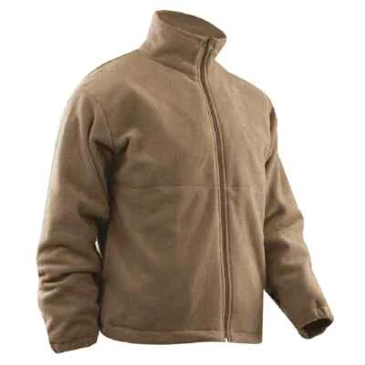 TRU-SPEC 2436 Polar Fleece Jacket Zipper Front Moisture Wicking Coyote Free Ship - Image 1 of 2