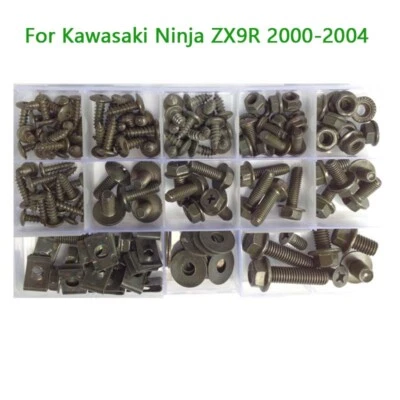 Fit For Kawasaki Ninja ZX9R Fairing Bolts Bodywork Screws Kit Nuts 2000-2004 F23 - Image 1 of 4
