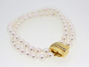 Damen Armband Süßwasserzuchtperle Verschluss mit 7 Brillanten SI/ W 3651598 - Picture 1 of 4