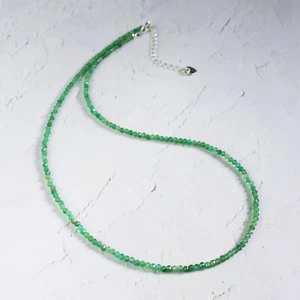Green Emerald Choker Delicate Stone Beads Necklace Emerald Crystal Dainty Choker - Picture 1 of 4