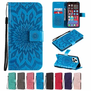 Flip Sun Flame 3D Pattern Handy Wallet Leather Stand Case Cover For Apple iPhone - Picture 1 of 45