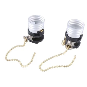 2pcs E26 Lamp Socket Replacement with Pull Chain Metal for Floor Table Lights - Picture 1 of 8