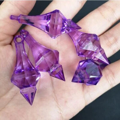 100Pcs 46mm Hanging Pendants Diamond Drop Chandelier Acrylic Crystal Bead Party - Image 1 of 4