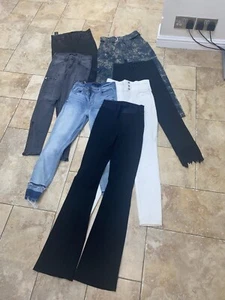 J BRAND JOB LOT 7 PAIRS OF JEANS/TROUSERS & LAMBSKIN LEATHER SIZE 25/26 UK 6/8 - Picture 1 of 8