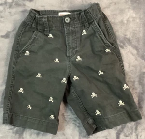 Mossimo Supply Co Boys Size 5 Black Skull & Crossbone Embroidered Shorts Pirate - Picture 1 of 9