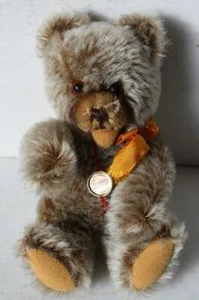 Hermann Teddy Bear Zotty Open Mouth Style Brown Stitched Nose Fully Jointed Tag - Picture 1 of 1