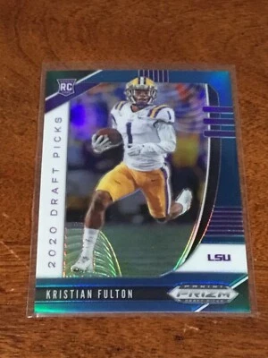 Kristian Fulton 2020 Panini Prizm Draft Picks Rookie Blue Prizm #158 Jets LSU RC - Image 1 of 2
