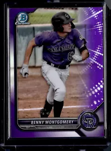 Benny Montgomery 2022 Bowman Cromato Prospects rifrattore viola #/250 Rockies - Foto 1 di 2