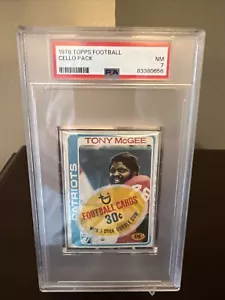 1978 Topps Football Unopened Cello Pack Tony Mcgee Patriots Chiefs PSA 7 - Picture 1 of 3