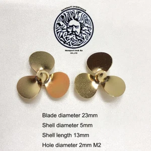 3 Klingen RC Boot Metall Propeller M2 D14/16/22/23mm 3 Messing Requisiten Modell 2 mm Welle - Bild 1 von 10