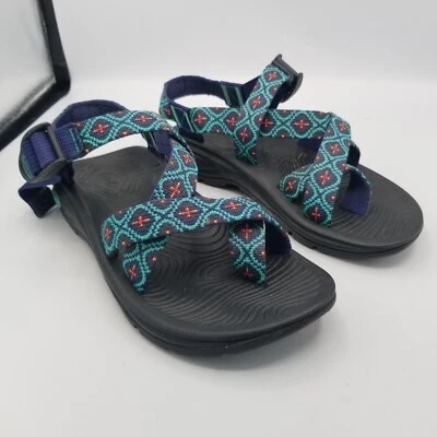 Sandália Chaco Feminina Z2 Clássica Azul Preta Biqueira EUA Tamanho 5 UE 36 - Imagem 1 de 4