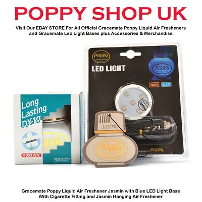 Gracemate Poppy Air Freshener JASMIN & BLUE LED Light Base NEXT DAY DELIVERY - Image 1 of 4