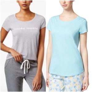 Alfani Charter Club 2er-Set Pyjama-T-Shirt Rundhalsausschnitt Baumwolle Oberteil neu mit Etikett Large - Bild 1 von 11