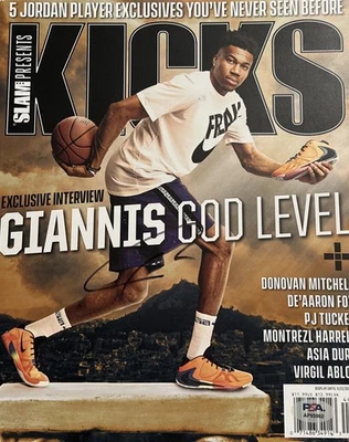 Giannis Antetokounmpo Milwaukee Bucks Autograph Signed Kicks Magazine! Psa Coa - Image 1 of 3