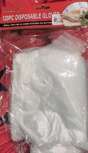 Disposable Gloves Clear Plastic 120 Count Kitchen Bathroom General Use - Picture 1 of 2