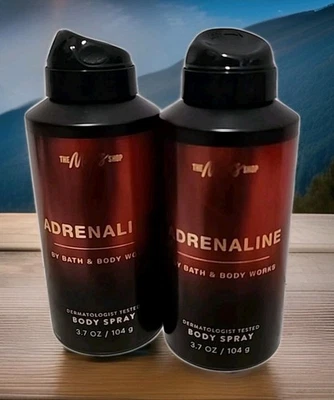 Bath & Body Works Adrenaline Men's Deodorizing Body Spray 2 PC Set Brand New  - Image 1 of 4