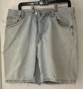 Hellblaue getragene Herren Jeans Shorts Markenlos Größe 36 - Bild 1 von 10