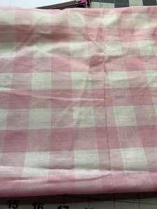 Tela de guinga blanca rosa vintage remanente algodón organdí 24" x 36" F61 - Imagen 1 de 4