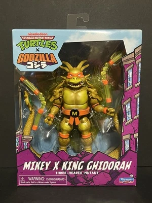 PLAYMATES TEENAGE MUTANT NINJA TURTLES X GODZILLA MIKEY X KING GHIDORAH FIGURE! - Image 1 of 4