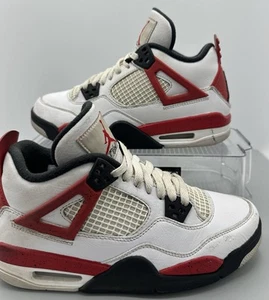Air Jordan 4 Retro Grade School Red Cement Size 408452-161 Size 6Y - Women 7.5 - Picture 1 of 11