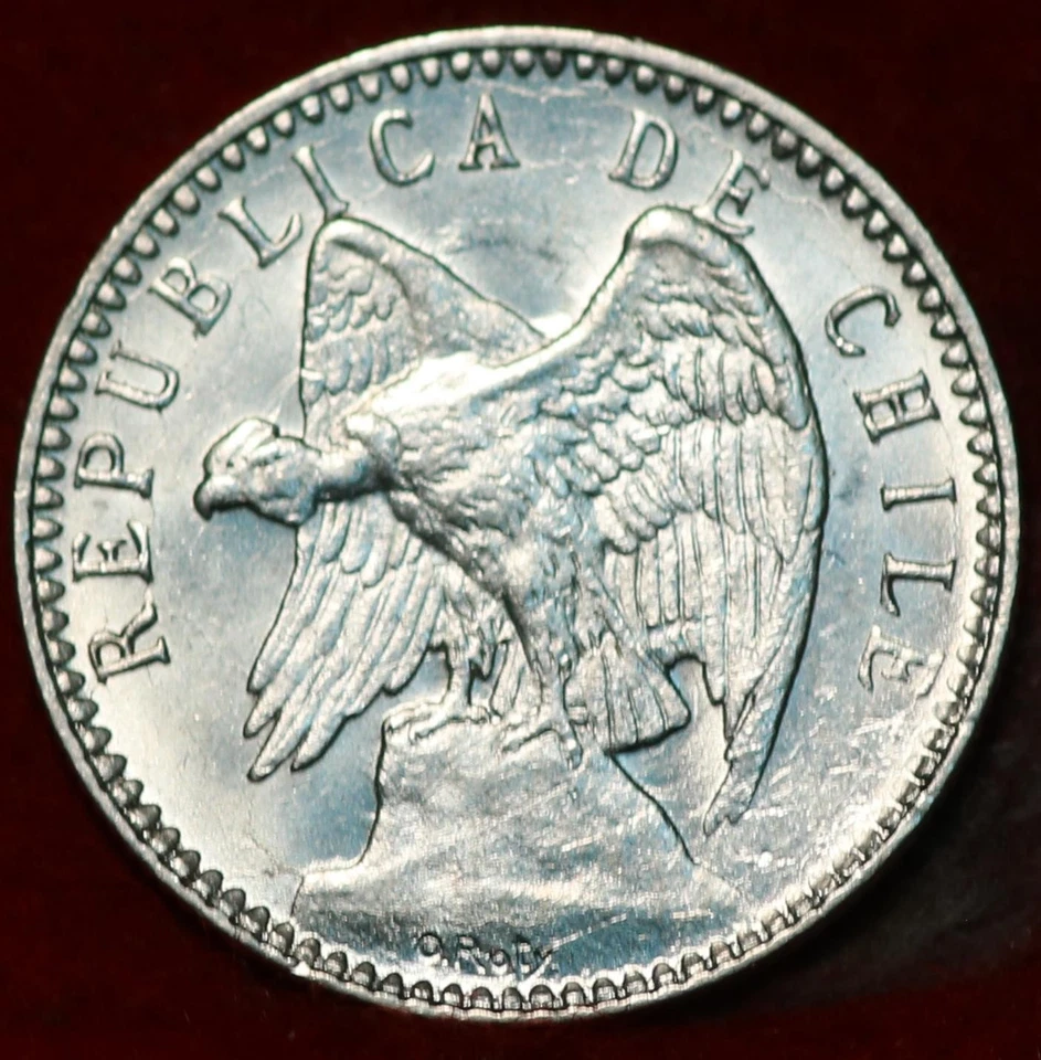 Uncirculated 1896 Chile 5 Centavos Silver Foreign Coin - Image 1 of 2