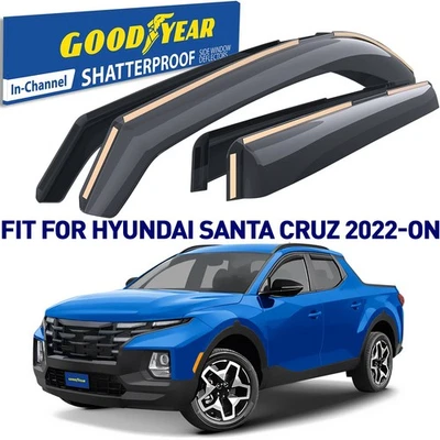Defletores de janela lateral protetores de chuva para 2022-2025 Hyundai Santa Cruz PROVA DE QUEBRA - Imagem 1 de 4