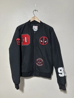 Chaqueta de bombardero Marvel Deadpool para hombre negra talla pequeña adulto Wolverine Foto 1 de 4