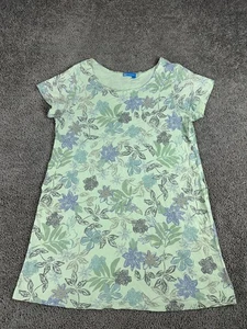 Fresh Produce Kleid Damen XL Grün Blumen Kurzarm Tunika Made in USA Strand - Bild 1 von 12