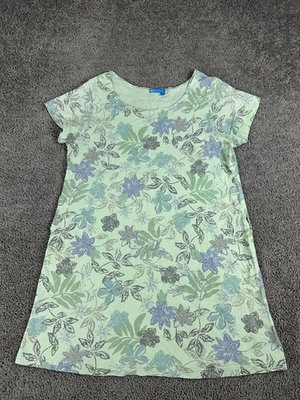 Fresh Produce Dress Womens XL Green Floral Short Sleeve Tunic Made in USA Beach - Image 1 of 4