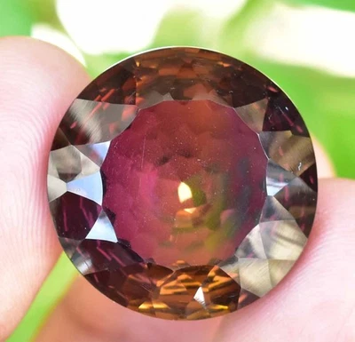 Untreated Natural Bi-Color Ametrine 28.70 Ct Round AGL Certified Loose Gemstone - Image 1 of 4