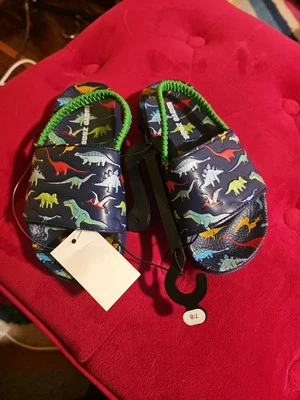 NWT Wave Zone Dinosaur Sandals Slides Toddler Boys Size 7/8 Everyday Beach Pool - Image 1 of 4