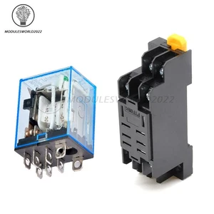 5set PCS DC 24V 10A Coil LY2NJ Small Relays Module 8PIN DPDT with Base - Picture 1 of 10