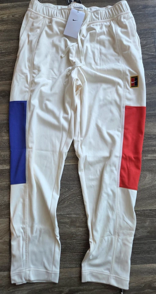 Nike Court Wimbledon Heritage Tennis Warm Up Pants White Medium FZ6928-100