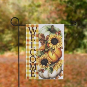 Northlight Pumpkins and Sunflowers Welcome Fall Harvest Outdoor Garden Flag - - Picture 1 of 5