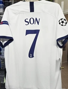 2019/20 Nike Tottenham Hotspur #7 SON H M Home Soccer Jersey White AJ5550-101 - Picture 1 of 11