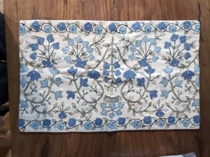 POTTERY BARN Zea Embroidered Lumbar Pillow Cover-Blue - OPEN BOX - Picture 1 of 3