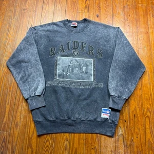 Vintage Oakland Raiders Sweatshirt Mens Size Large Nutmeg Mills 90s - Picture 1 of 8