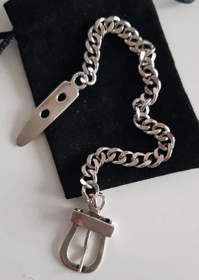 Edles GÜRTEL ARMBAND 925 SILBER Charm Zirkonia PANZER ARMKETTE Armreif Anhänger - Bild 1 von 4