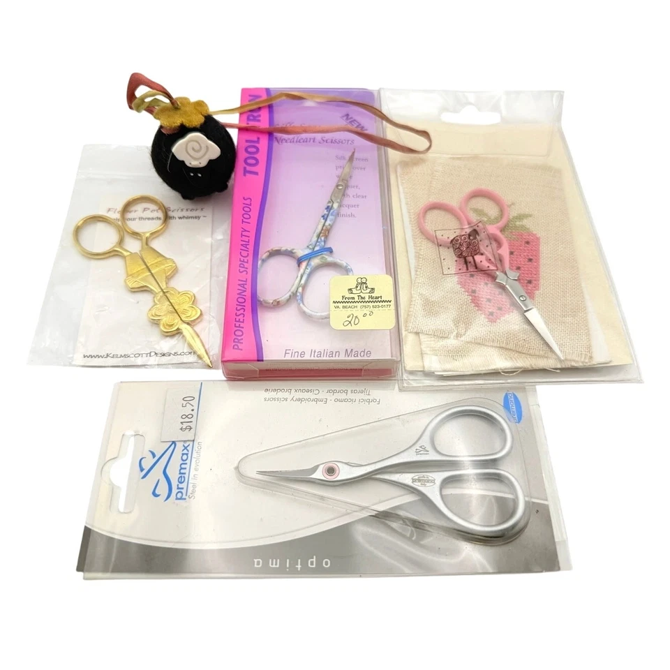 4 tijeras de bordar vintage sin abrir con oveja negra | Kelmscott, Premax, Italia Foto 1 de 4