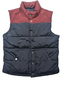Old Navy Two-tone Puffer Vest Men L western blue red polyester San Francisco Cal - Picture 1 of 11