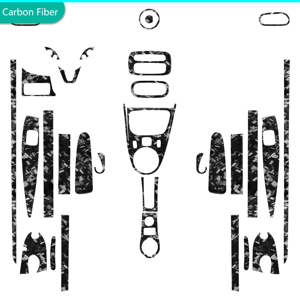 Kit de tablero interior completo de fibra de carbono forjada de 36 piezas para Smart Fortwo 453 16-22 Foto 1 de 4