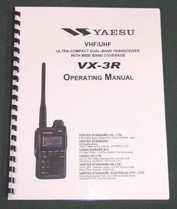 Yaesu VX-3R Instruction Manual -  Premium Card Stock Covers & 32 LB Paper! - Picture 1 of 1